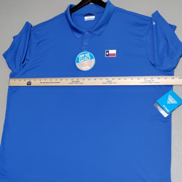 Columbia PFG Men's Terminal‎ Tackle Texas Flag Polo Shirt Size XXL 2XL Blue NWT - Picture 12 of 16